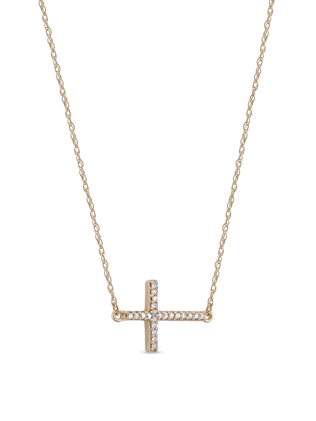  May & June 1/20ct TDW Diamond Cross Pendant Necklace - Pink - Bonton