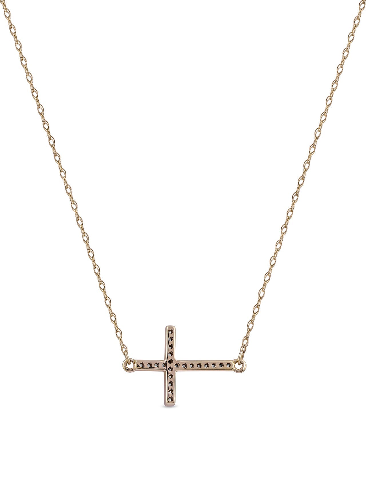  May & June 1/20-ct TDW Diamond Cross Pendant Necklace - Pink - Bonton