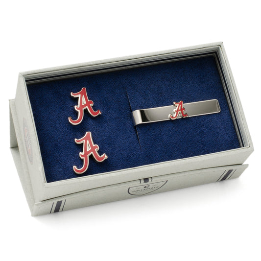 Alabama Crimson Tide Cufflinks and Tie Bar Gift Set