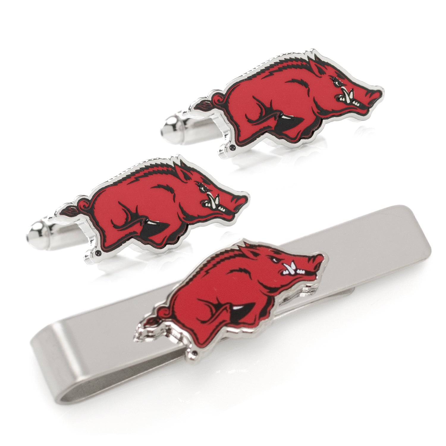  Cufflinks Arkansas Razorbacks Cufflinks and Tie Bar Gift Set - Default Title - Bonton