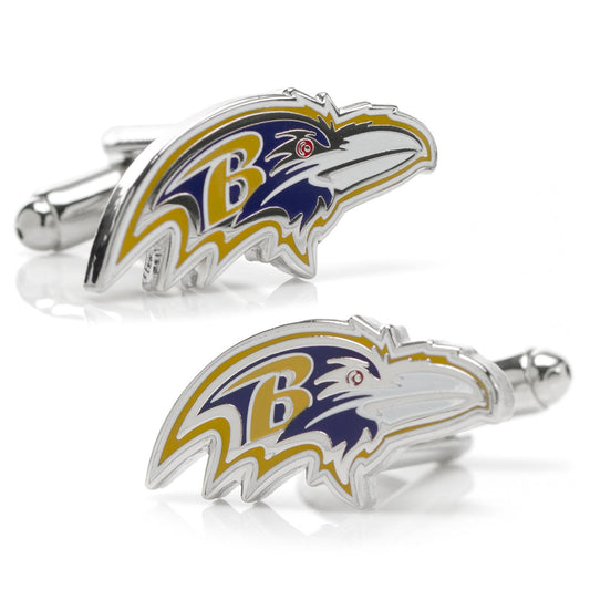 Baltimore Ravens Head Cufflinks and Shield Tie Bar Gift Set