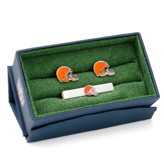 Cleveland Browns Cufflinks and Tie Bar Gift Set