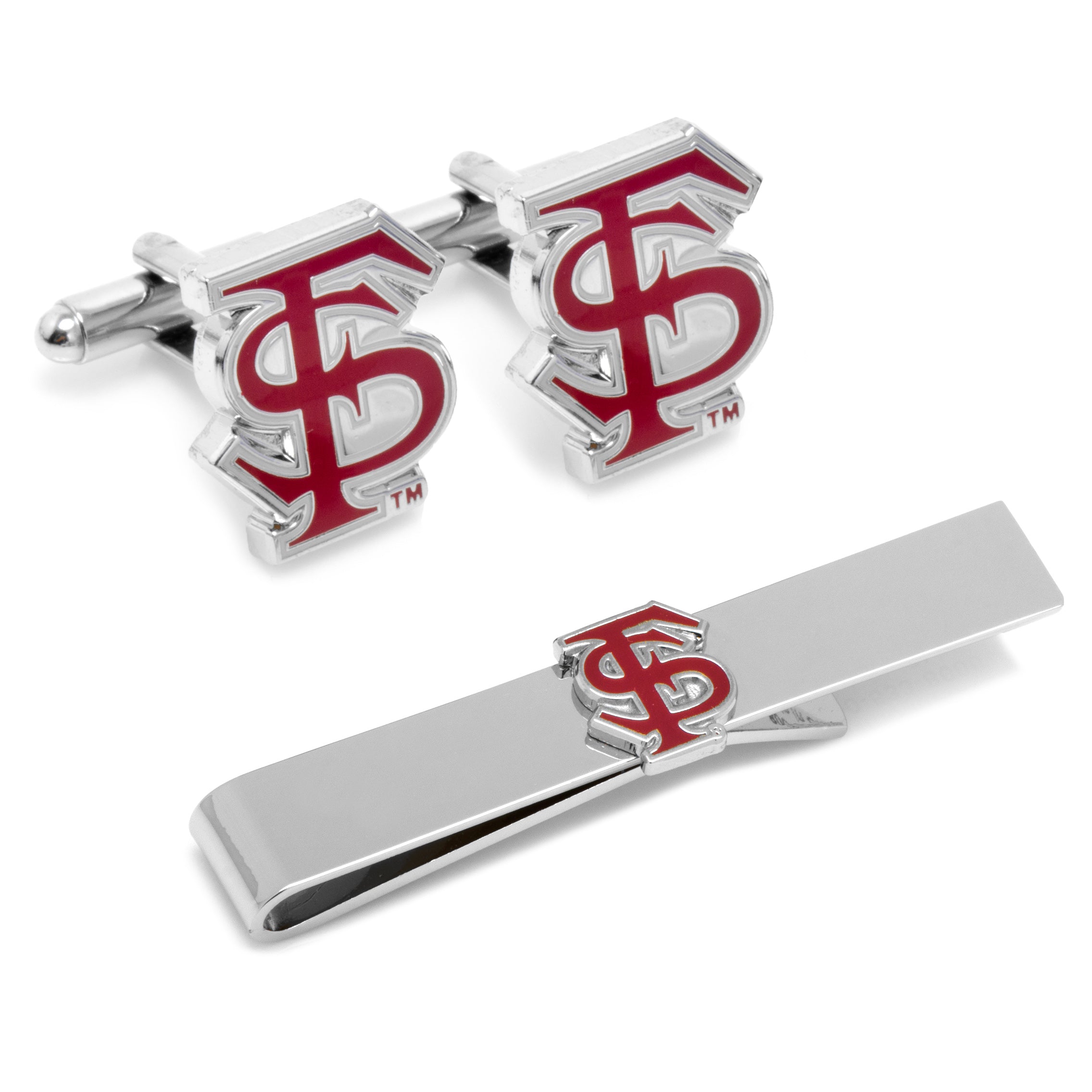  Cufflinks Florida State University Cufflinks and Tie Bar Gift Set - Default Title - Bonton