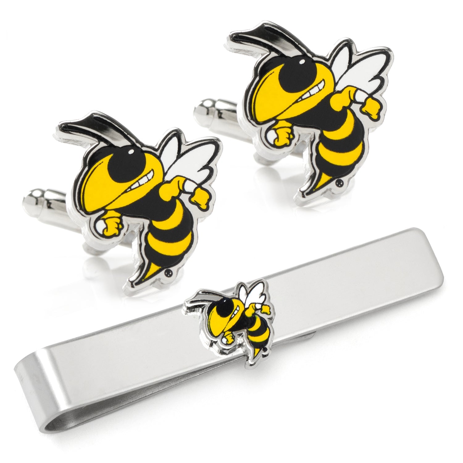  Cufflinks Georgia Tech Yellow Jackets Cufflinks and Tie Bar Gift Set - Default Title - Bonton