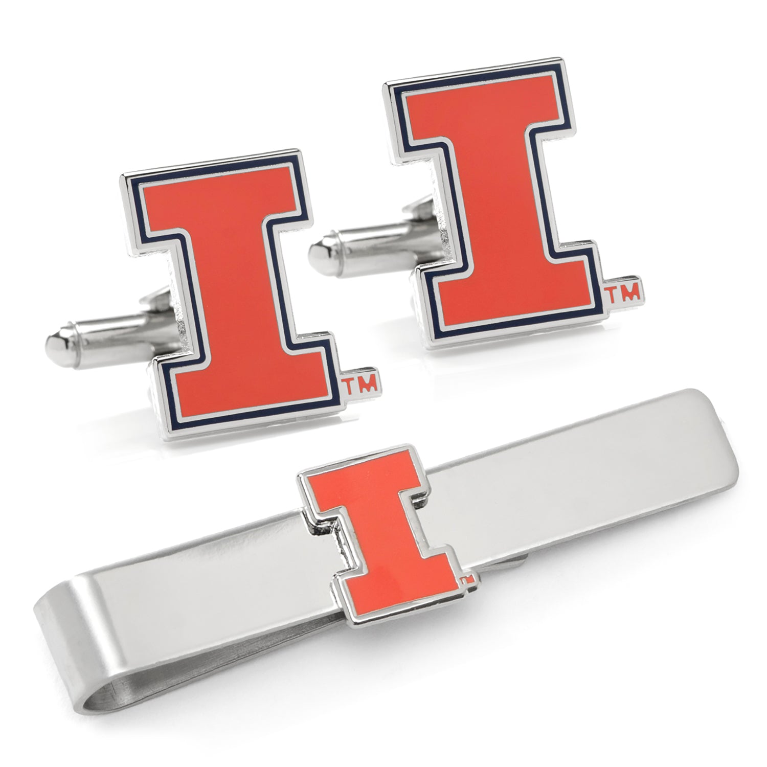  Cufflinks University of Illinois Cufflinks and Tie Bar Gift Set - Default Title - Bonton