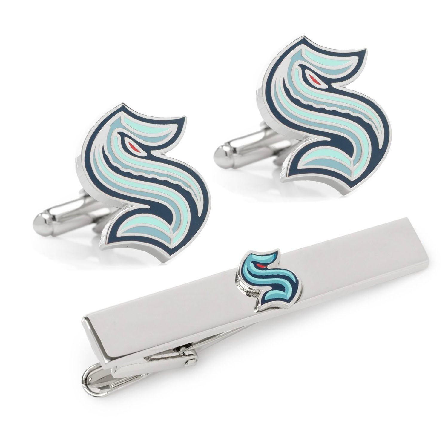  Cufflinks Seattle Kraken Cufflinks & Tie Clip Gift Set - Default Title - Bonton