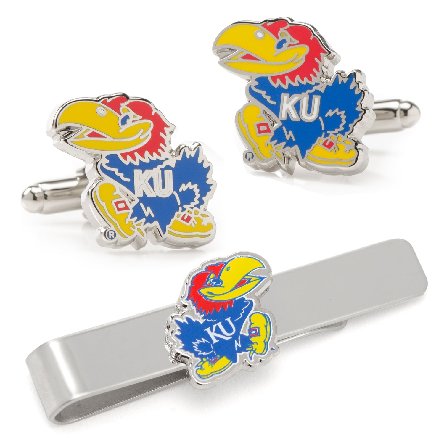  Cufflinks University of Kansas Jayhawks Cufflinks and Tie Bar Gift Set - Default Title - Bonton