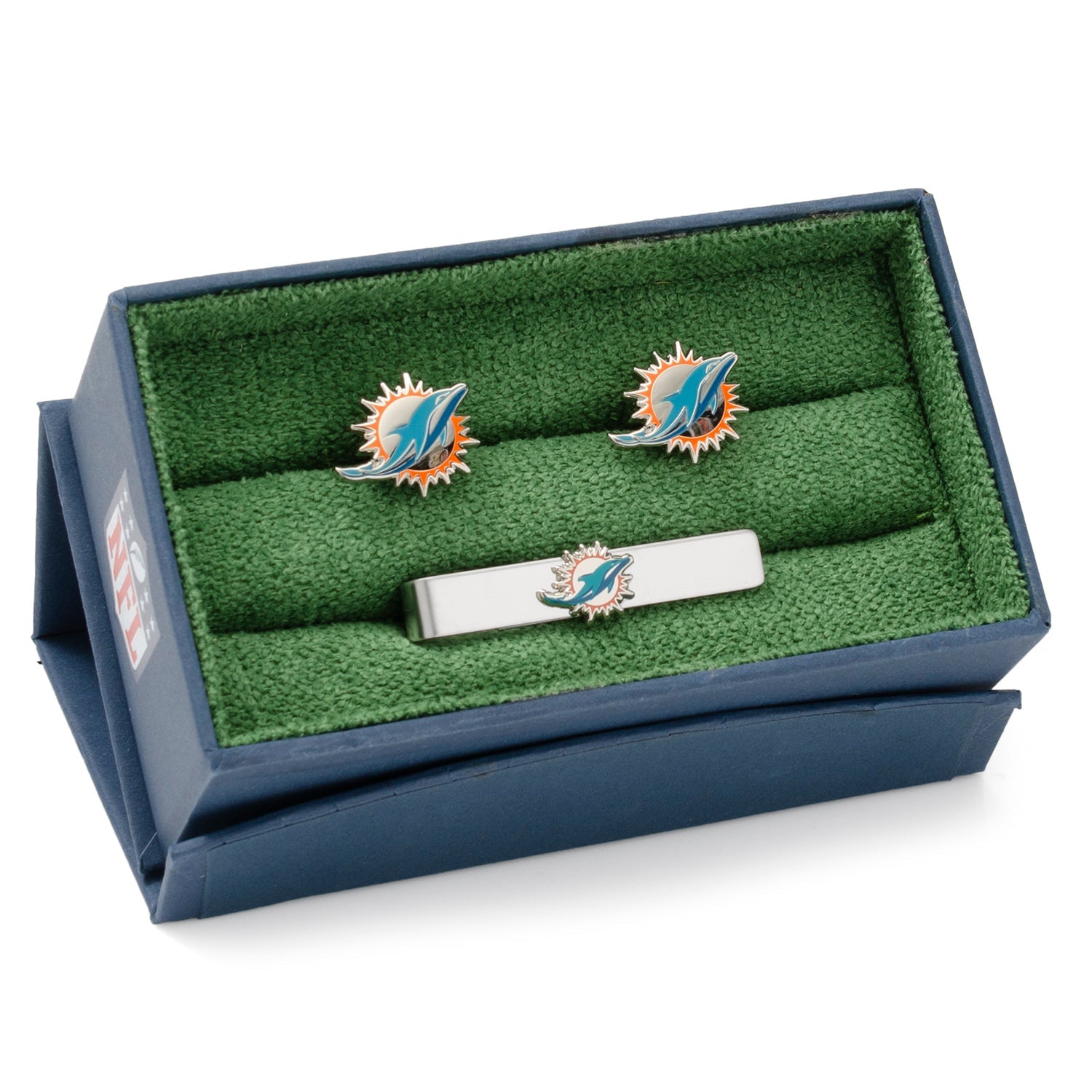  Cufflinks Miami Dolphins Cufflinks and Tie Bar Gift Set - Default Title - Bonton