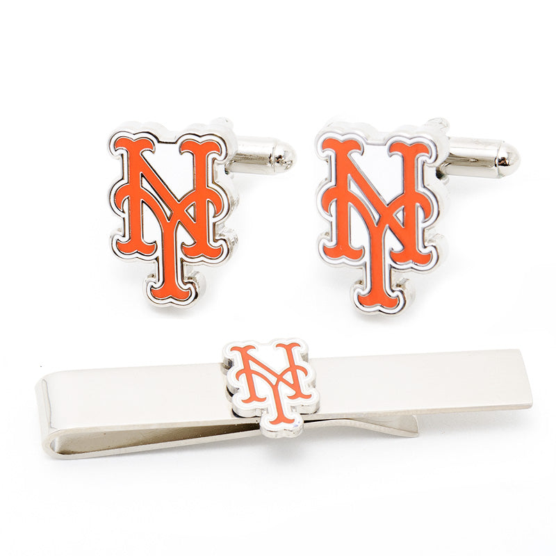  Cufflinks New York Mets Cufflinks and Tie Bar Gift Set - Default Title - Bonton