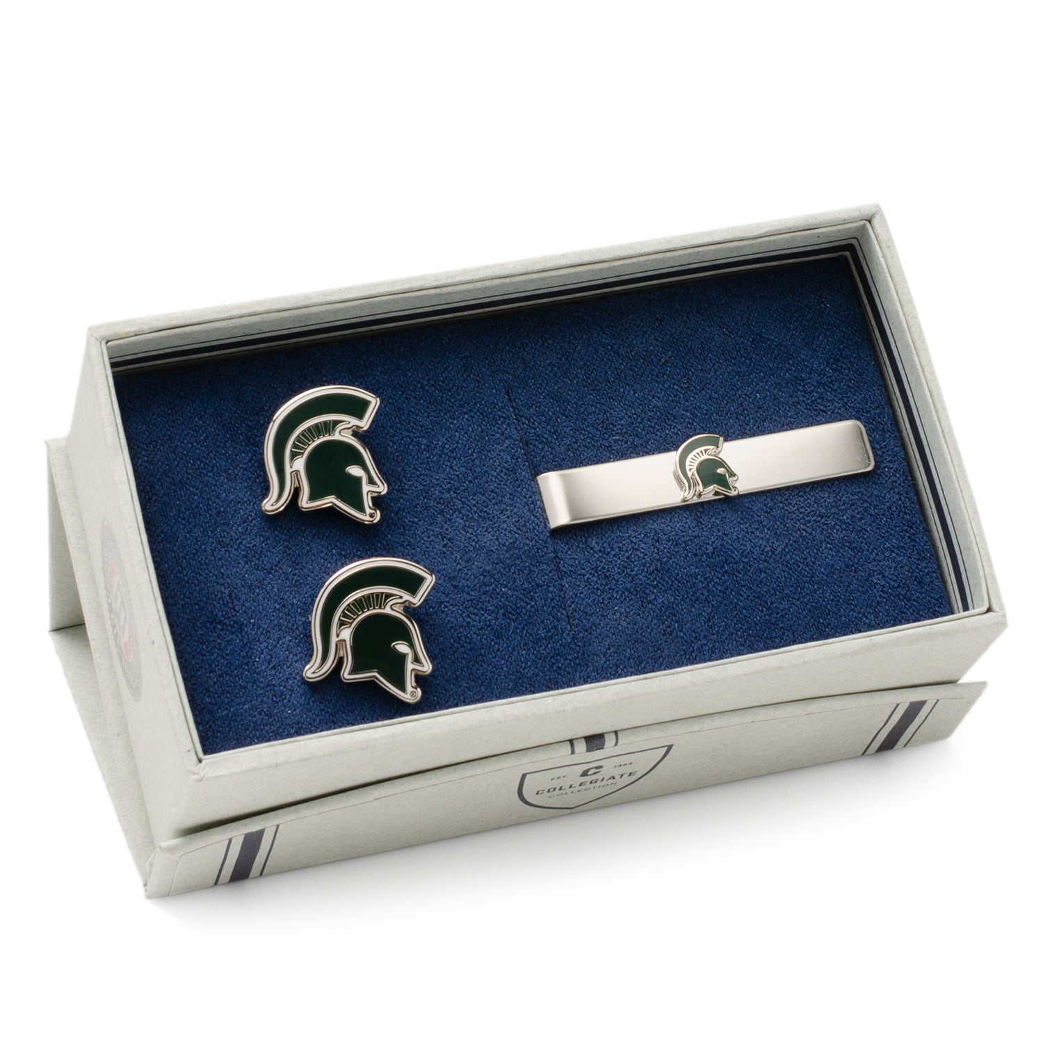  Cufflinks Michigan State Spartans Cufflinks and Tie Bar Gift Set - Default Title - Bonton