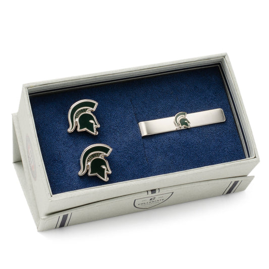 Michigan State Spartans Cufflinks and Tie Bar Gift Set