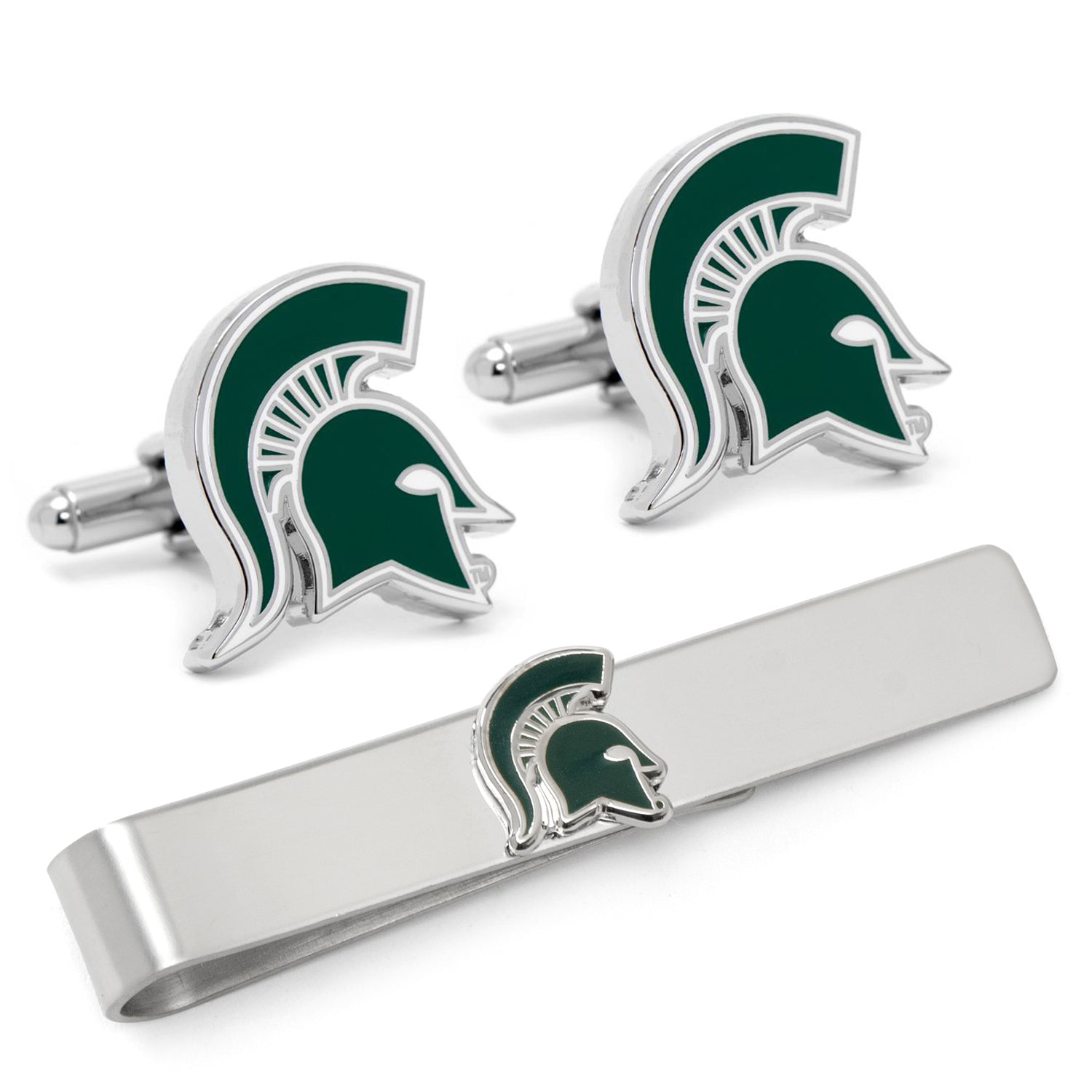  Cufflinks Michigan State Spartans Cufflinks and Tie Bar Gift Set - Default Title - Bonton