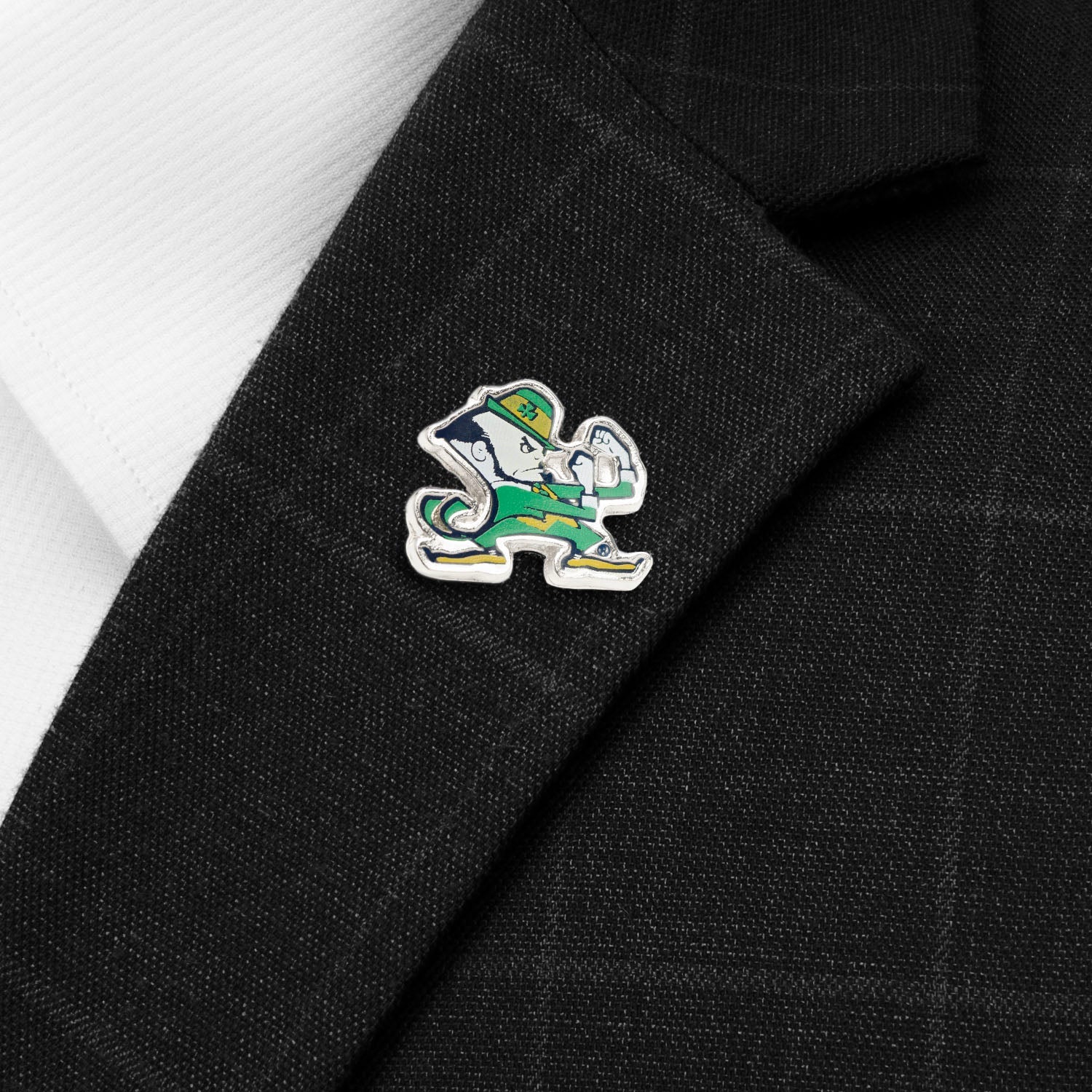  Cufflinks Notre Dame University Fighting Leprechaun Lapel Pin - Default Title - Bonton