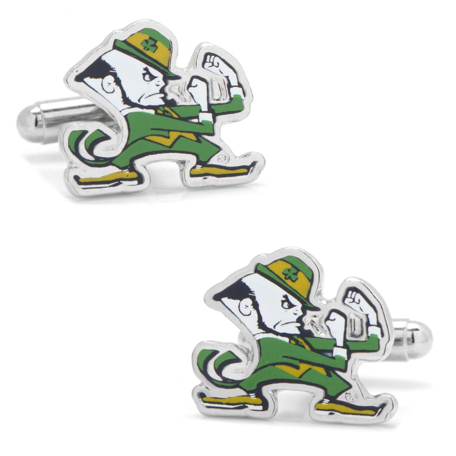  Cufflinks Notre Dame University Fighting Leprechaun Cufflinks - Default Title - Bonton