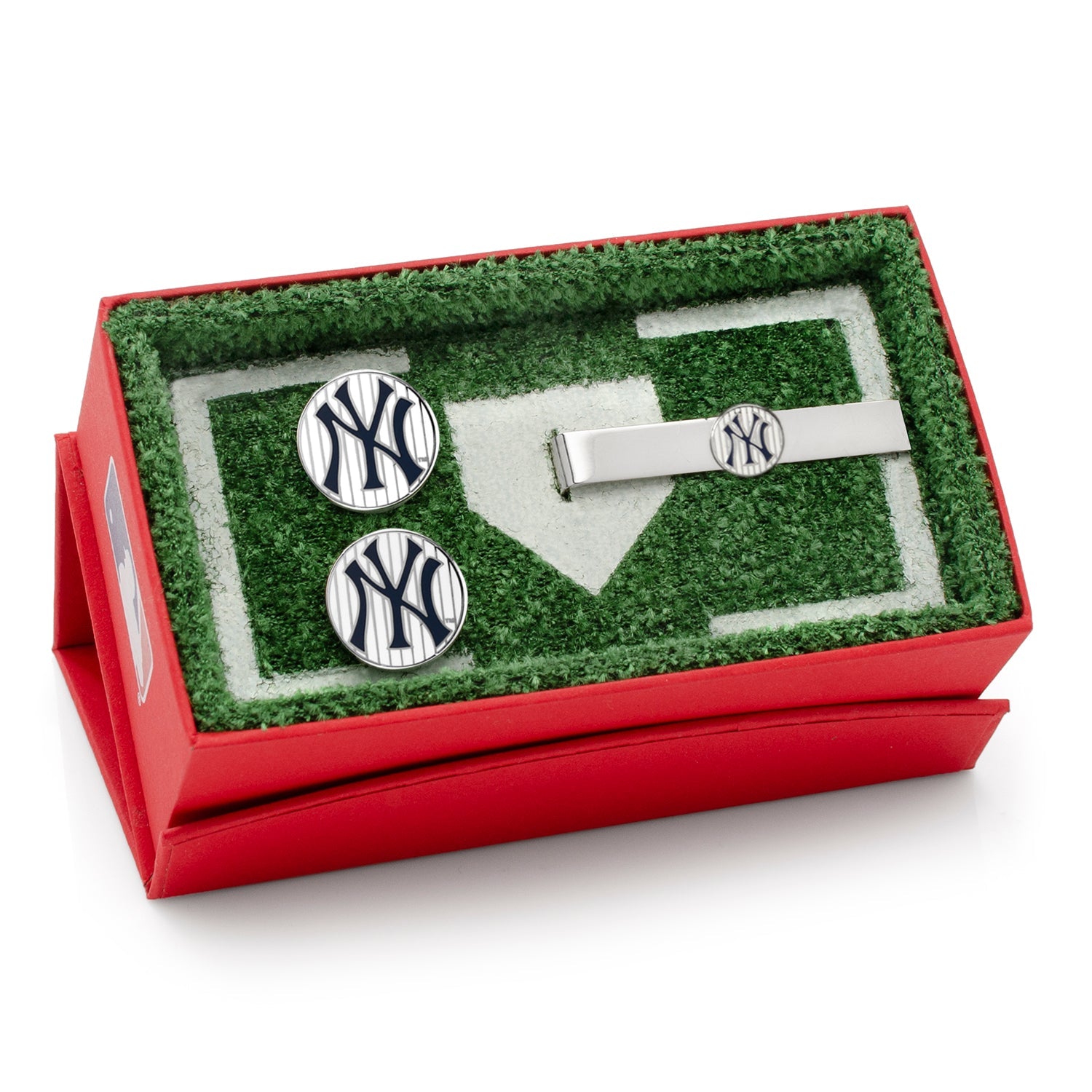  Cufflinks Yankees Pinstripe Cufflink and Tie Bar Gift Set - Default Title - Bonton