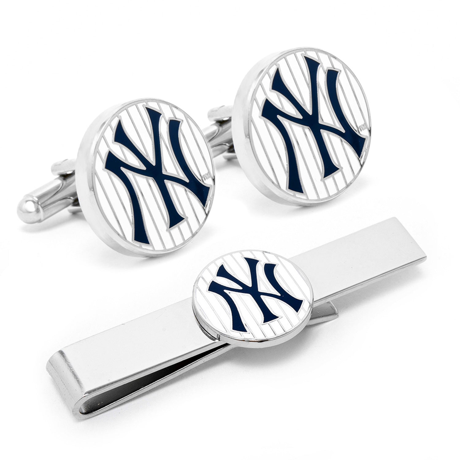  Cufflinks Yankees Pinstripe Cufflink and Tie Bar Gift Set - Default Title - Bonton