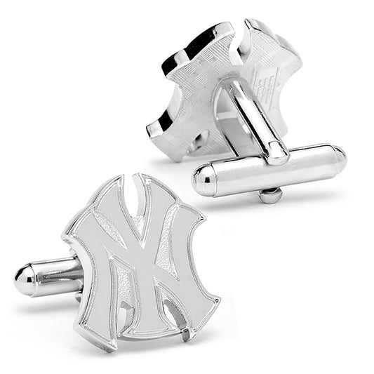 Silver New York Yankees Logo Cufflinks