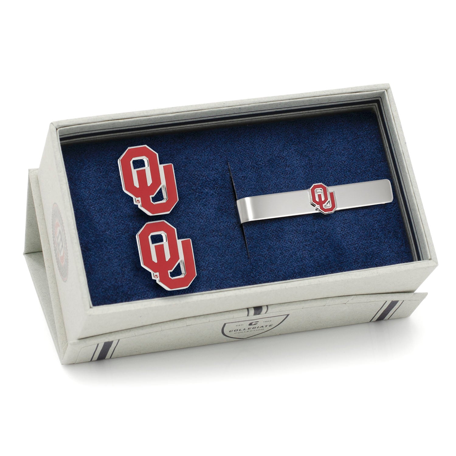  Cufflinks University of Oklahoma Cufflinks and Tie Bar Gift Set - Default Title - Bonton