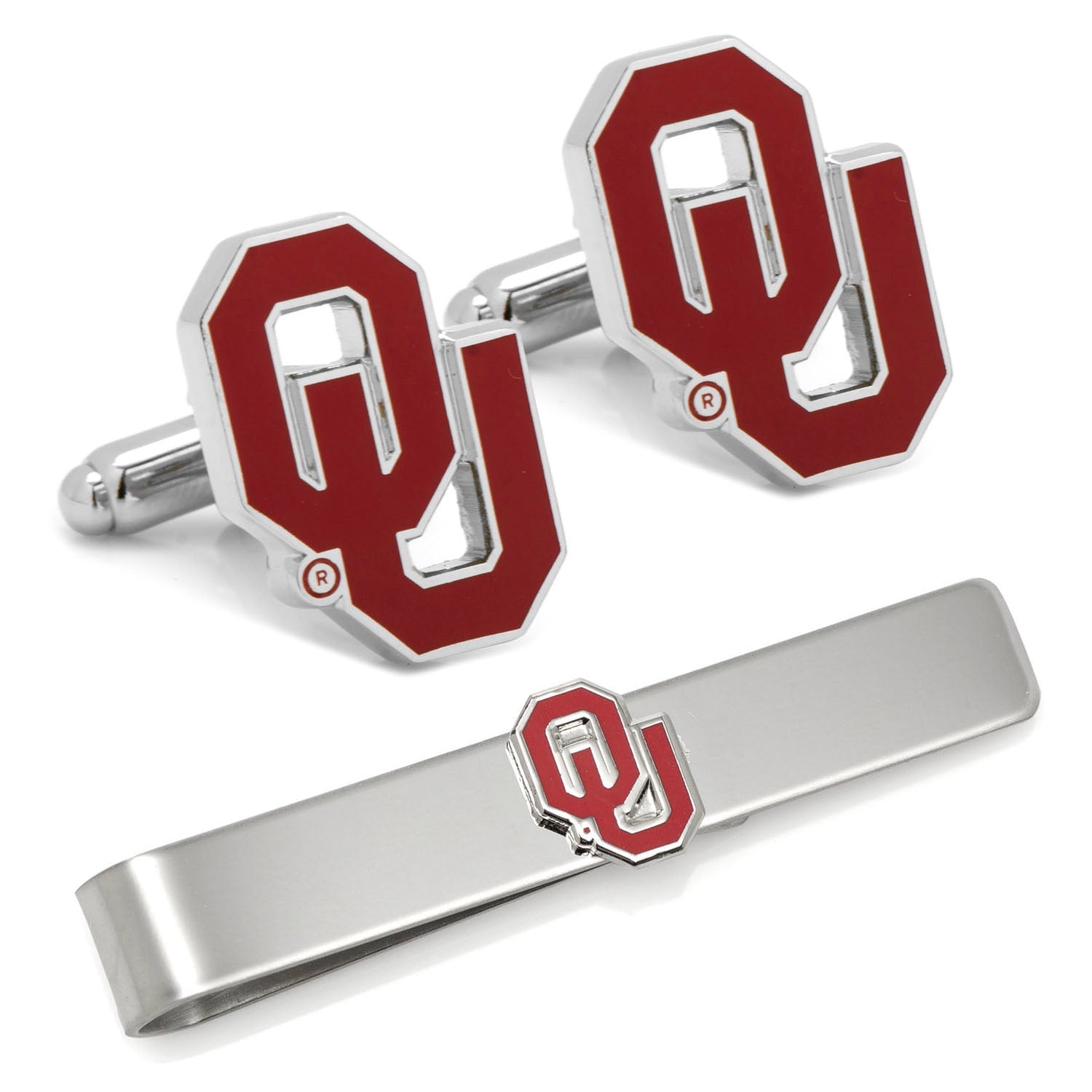  Cufflinks University of Oklahoma Cufflinks and Tie Bar Gift Set - Default Title - Bonton