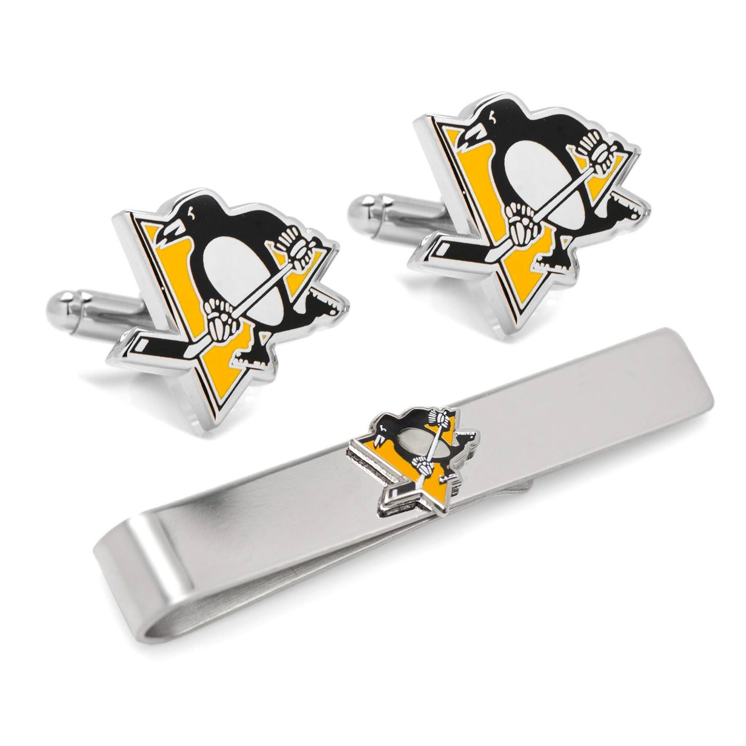  Cufflinks Pittsburgh Penguins Cufflinks & Tie Bar Gift Set - Default Title - Bonton