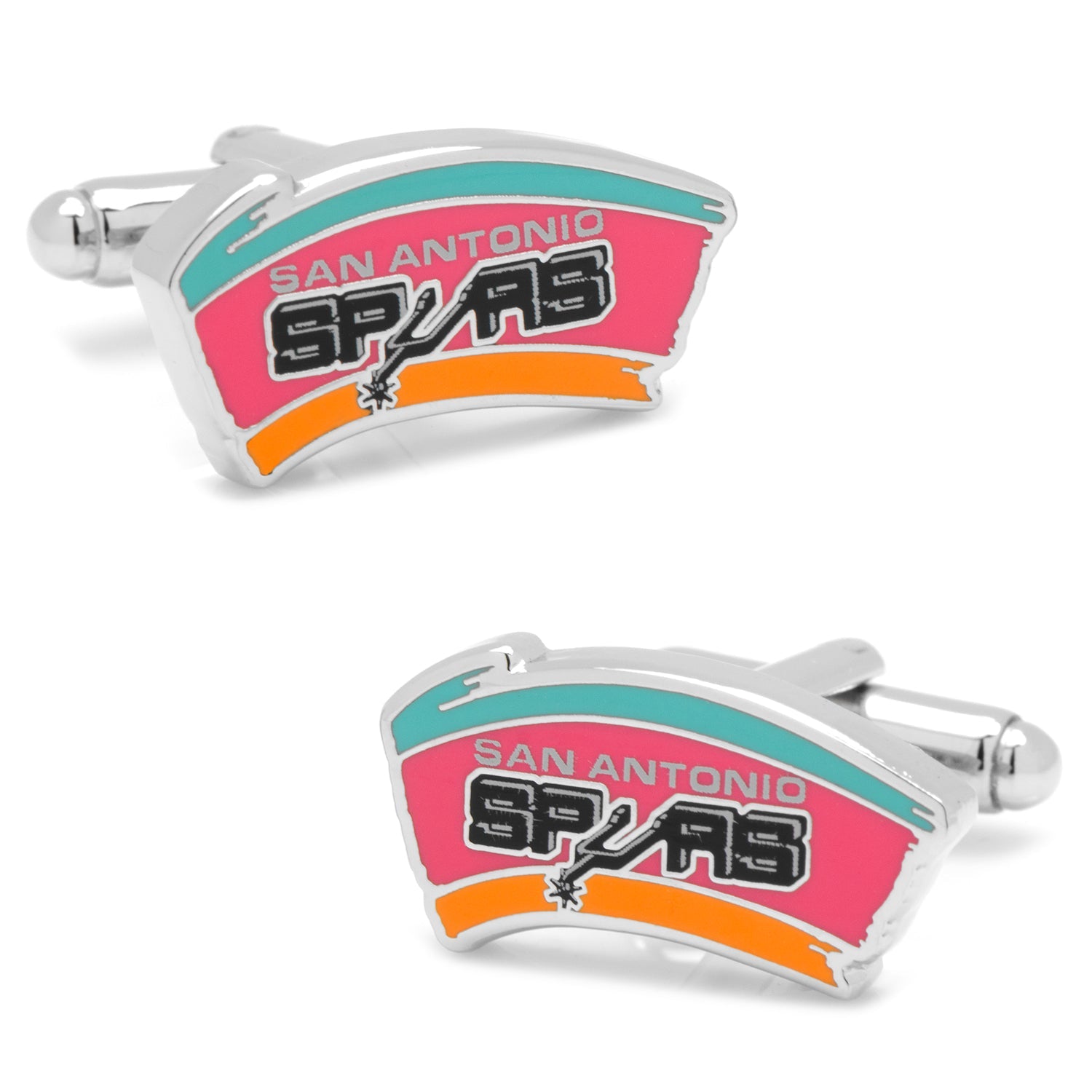  Cufflinks Retro San Antonio Spurs Cufflinks - Default Title - Bonton