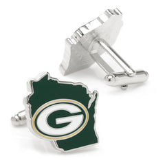 Green Bay Packers State Shaped Cufflinks