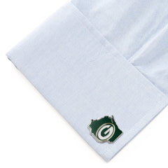 Green Bay Packers State Shaped Cufflinks