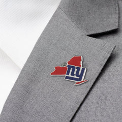 New York Giants State Shaped Lapel Pin