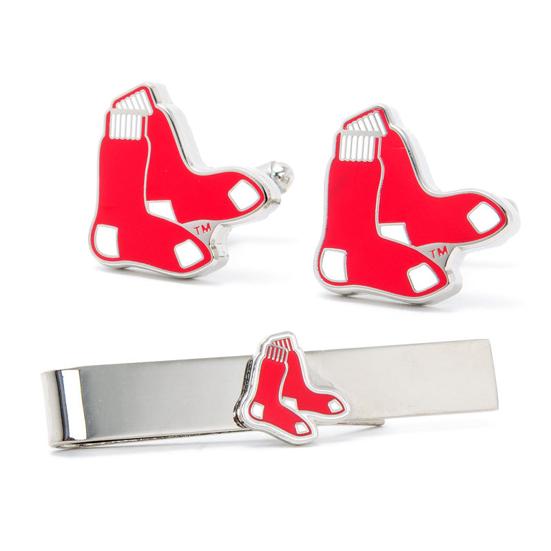  Cufflinks Boston Red Sox Cufflinks and Tie Bar Gift Set - Default Title - Bonton