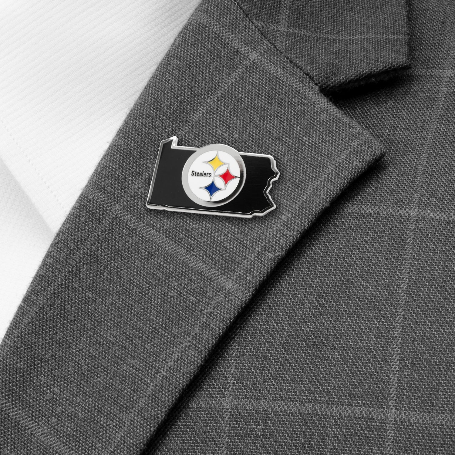  Cufflinks Pittsburgh Steelers State Shaped Lapel Pin - Default Title - Bonton