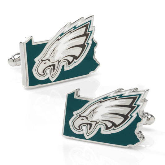 Philadelphia Eagles State Shaped Cufflinks