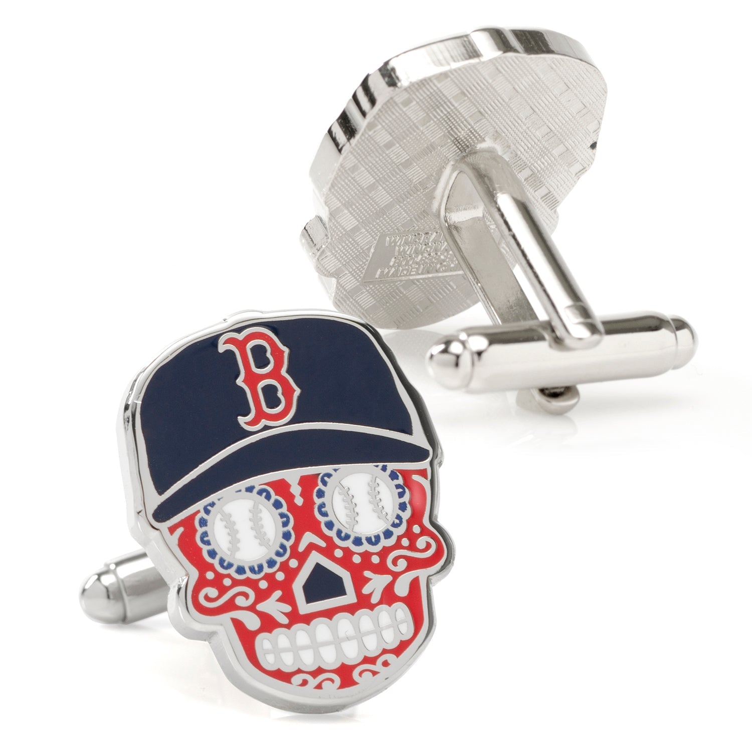  Cufflinks Boston Red Sox Sugar Skull Cufflinks & Lapel Pin Gift Set - Default Title - Bonton