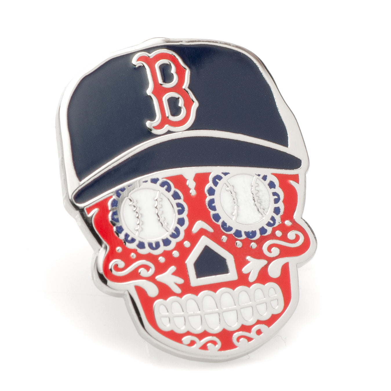  Cufflinks Boston Red Sox Sugar Skull Cufflinks & Lapel Pin Gift Set - Default Title - Bonton