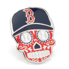 Boston Red Sox Sugar Skull Cufflinks & Lapel Pin Gift Set
