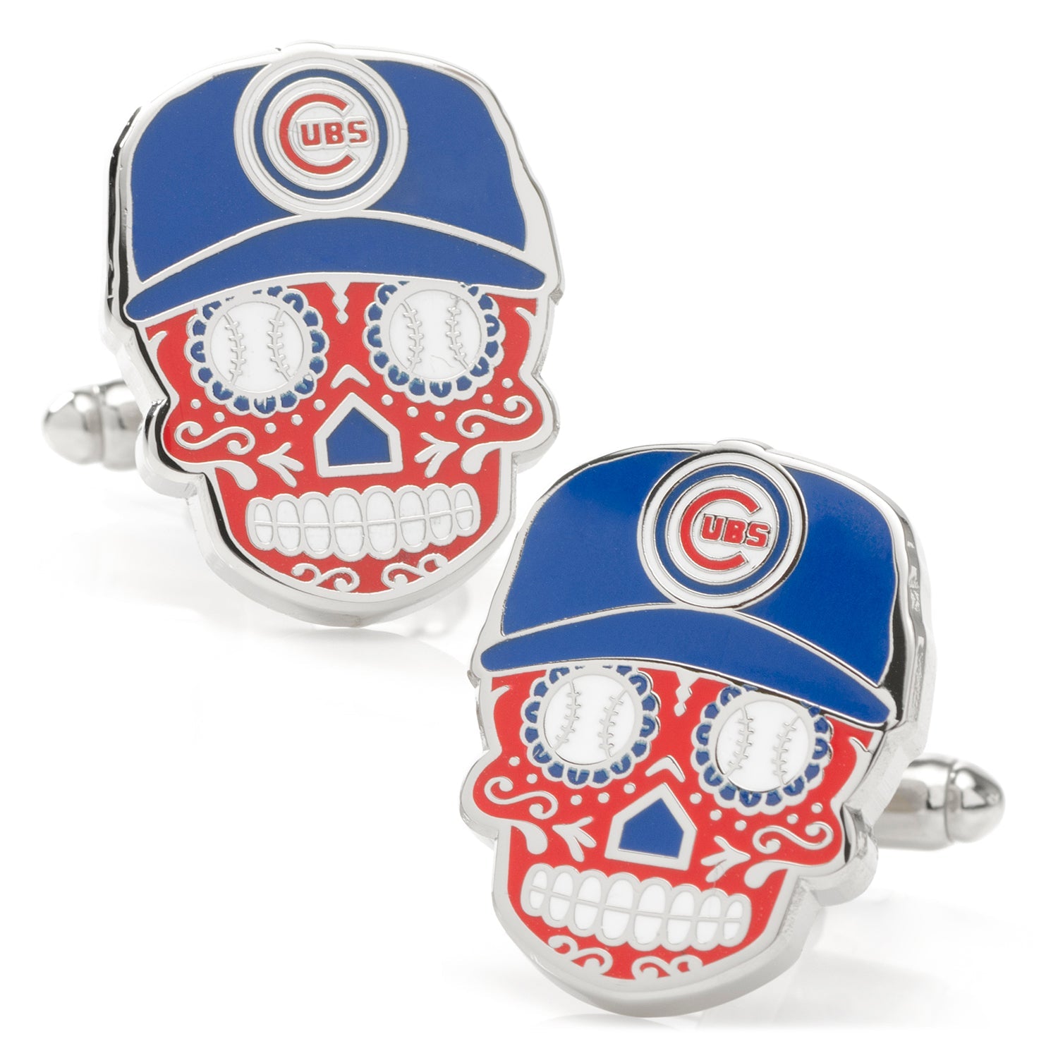  Cufflinks Chicago Cubs Sugar Skull Cufflinks & Lapel Pin Gift Set - Default Title - Bonton