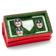 Houston Astros Sugar Skull Cufflinks & Lapel Pin Gift Set