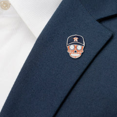 Houston Astros Sugar Skull Cufflinks & Lapel Pin Gift Set