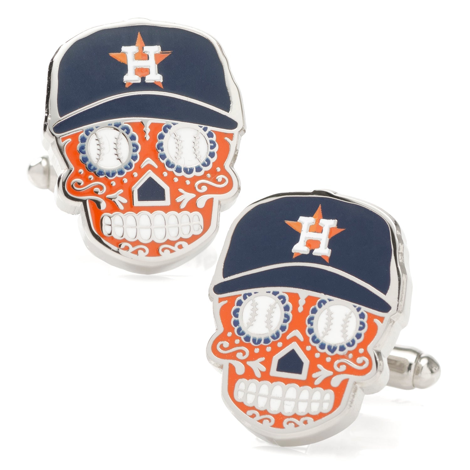  Cufflinks Houston Astros Sugar Skull Cufflinks & Lapel Pin Gift Set - Default Title - Bonton