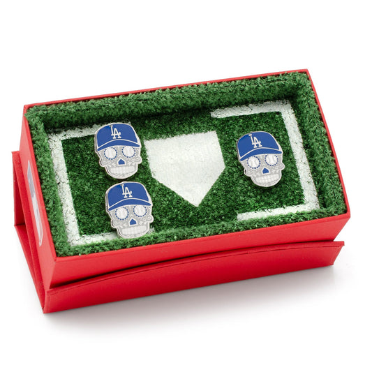 LA Dodgers Sugar Skull Cufflinks & Lapel Pin Gift Set