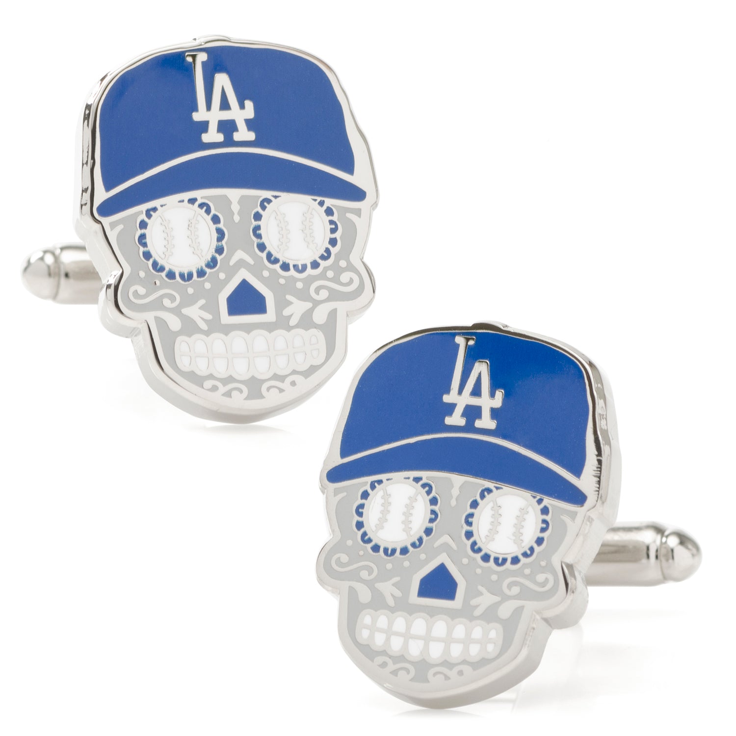  Cufflinks LA Dodgers Sugar Skull Cufflinks & Lapel Pin Gift Set - Default Title - Bonton