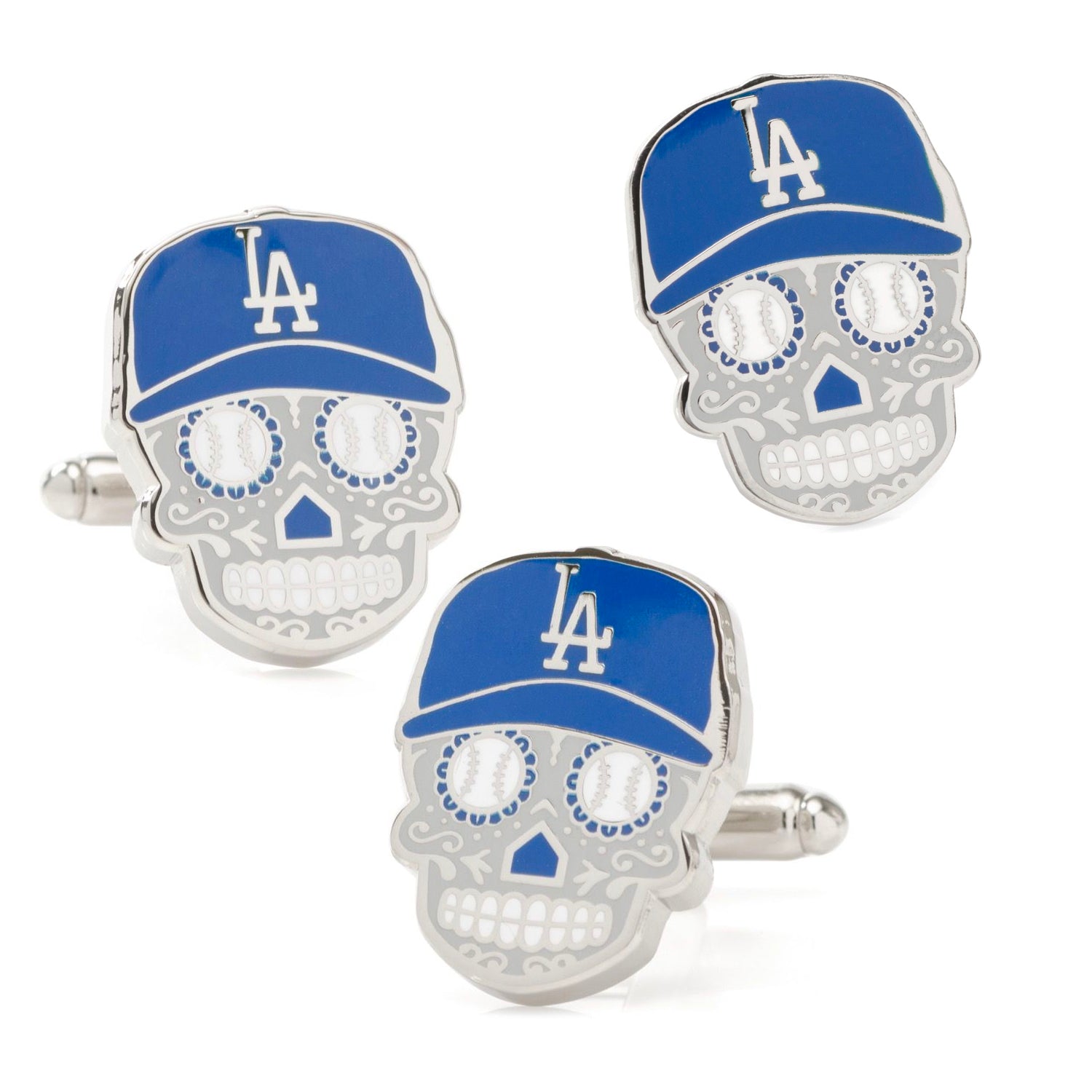  Cufflinks LA Dodgers Sugar Skull Cufflinks & Lapel Pin Gift Set - Default Title - Bonton