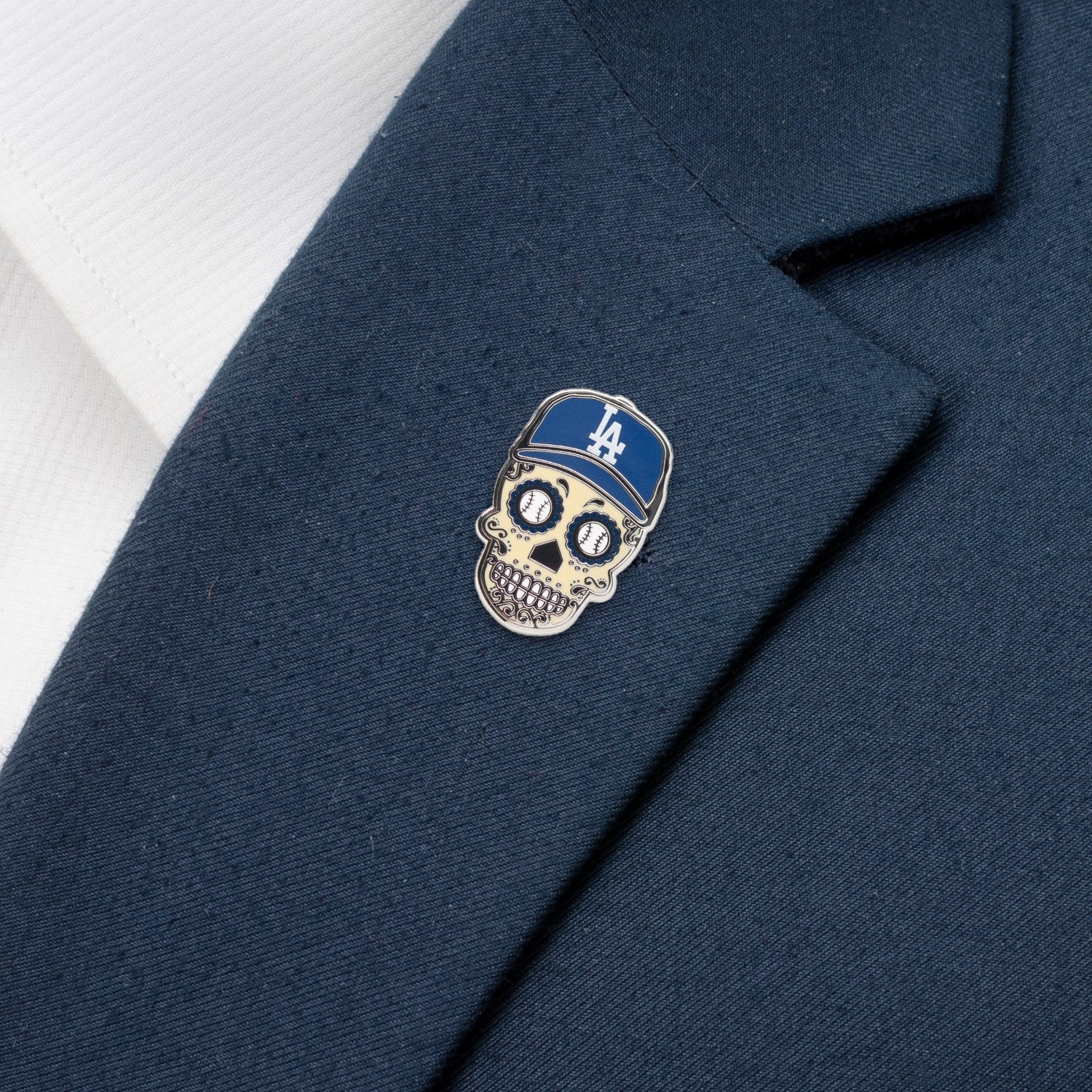  Cufflinks LA Dodgers Sugar Skull Lapel Pin - Default Title - Bonton