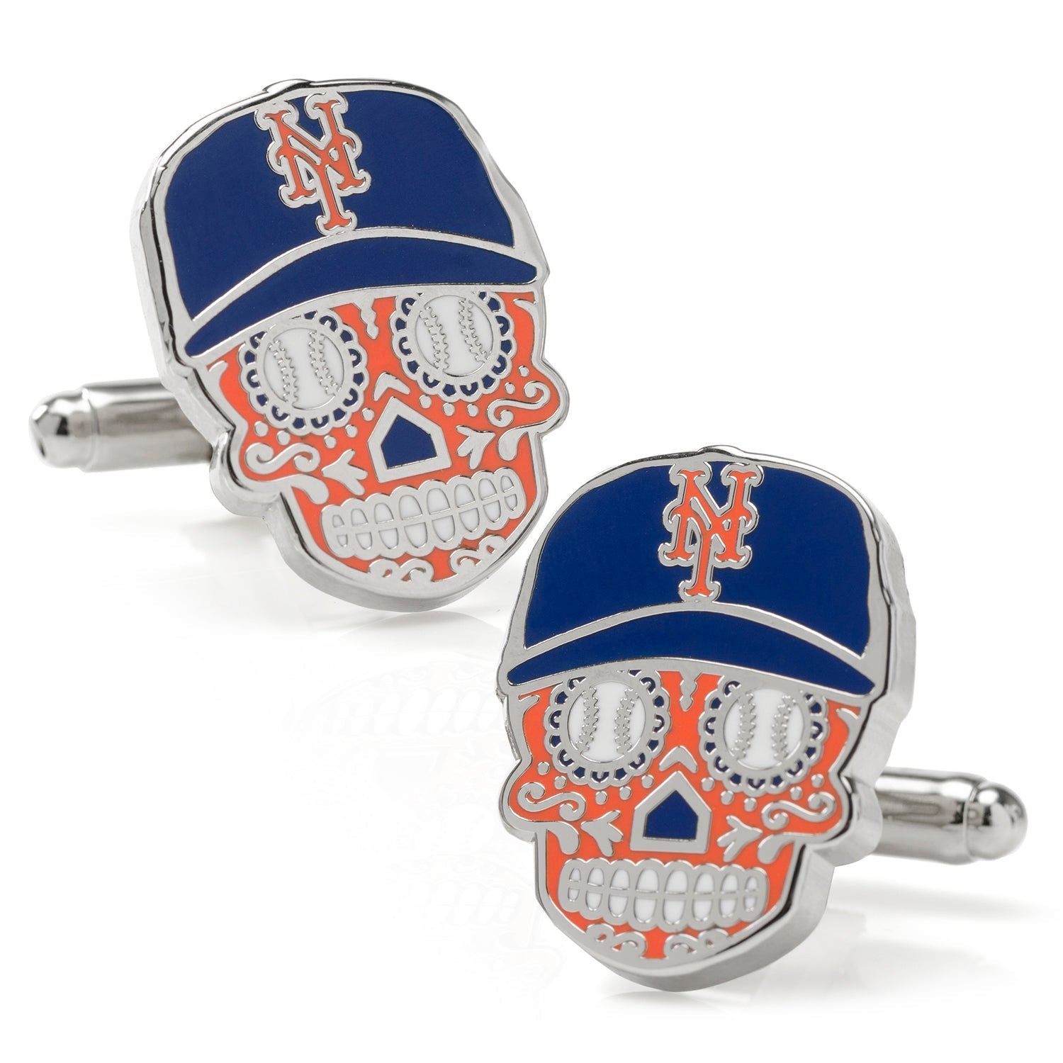  Cufflinks New York Mets Sugar Skull Cufflinks & Lapel Pin Gift Set - Default Title - Bonton