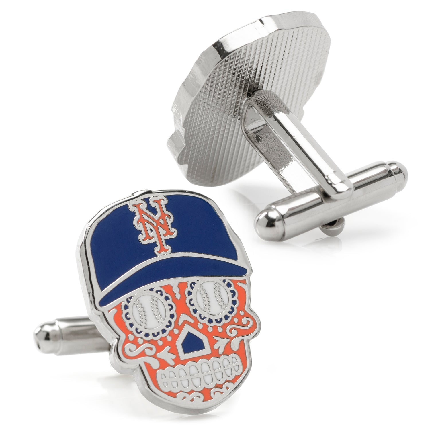  Cufflinks New York Mets Sugar Skull Cufflinks & Lapel Pin Gift Set - Default Title - Bonton