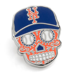 New York Mets Sugar Skull Cufflinks & Lapel Pin Gift Set