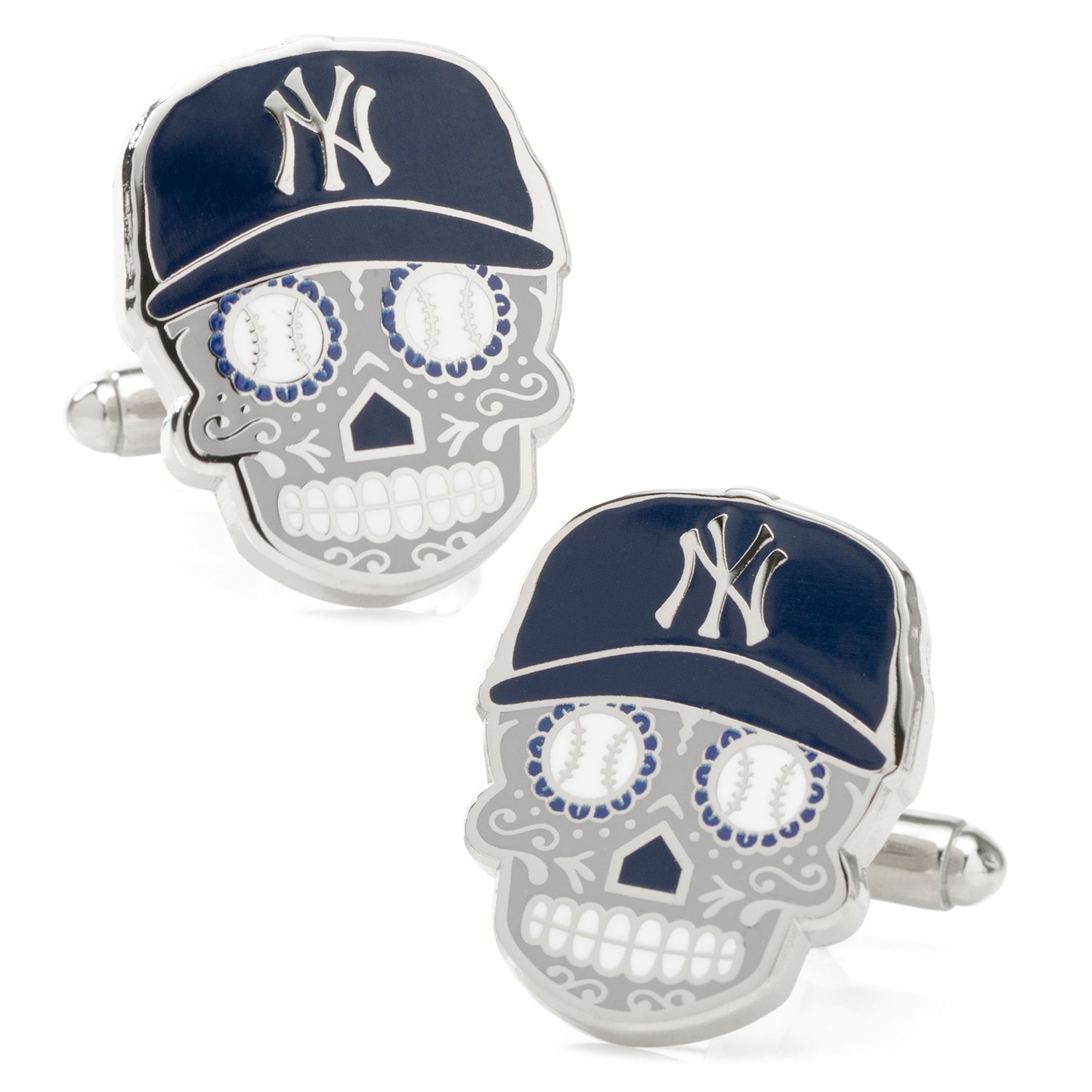  Cufflinks New York Yankees Sugar Skull Cufflinks & Lapel Pin Gift Set - Default Title - Bonton