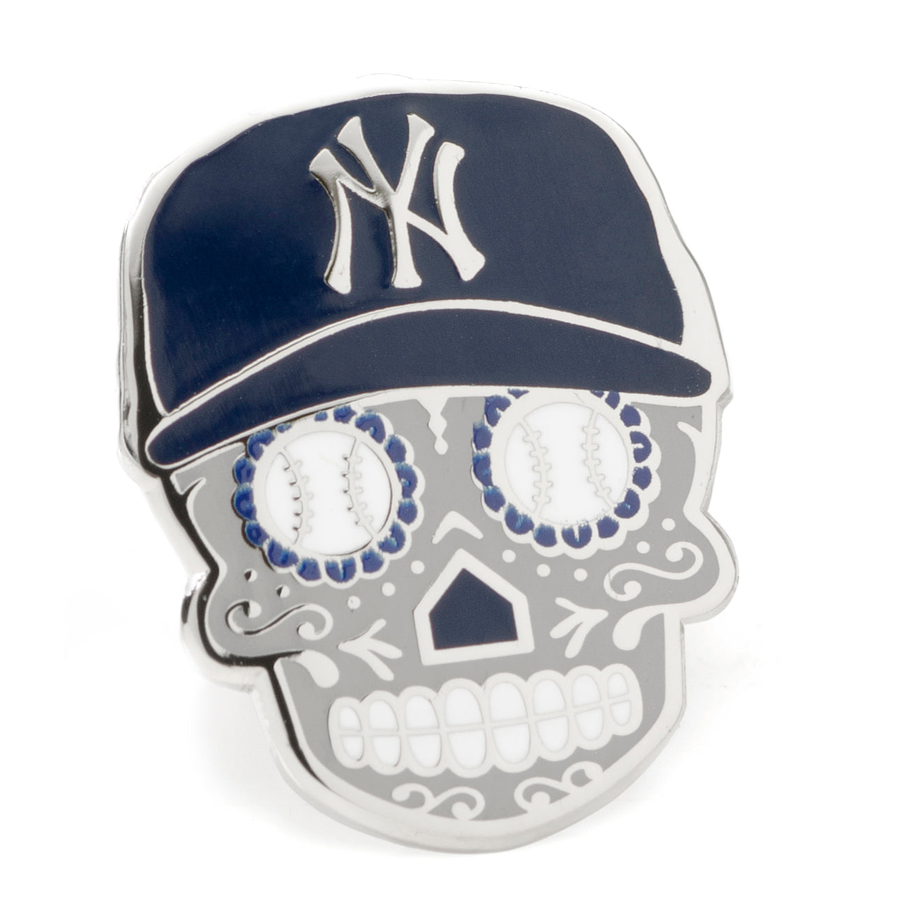  Cufflinks New York Yankees Sugar Skull Cufflinks & Lapel Pin Gift Set - Default Title - Bonton