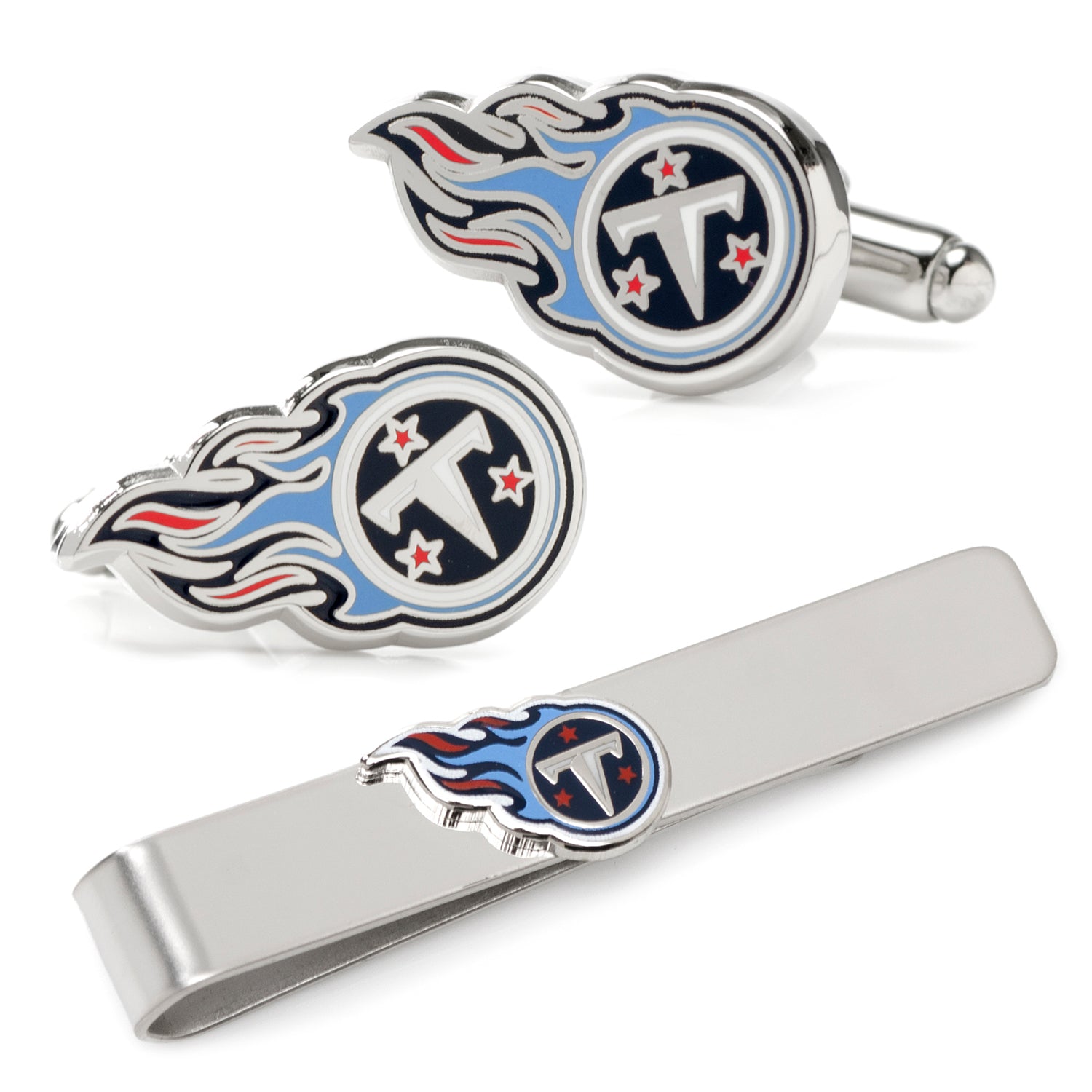  Cufflinks Tennessee Titans Cufflinks and Tie Bar Gift Set - Default Title - Bonton