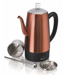 Electric Percolator 12 Cups Copper