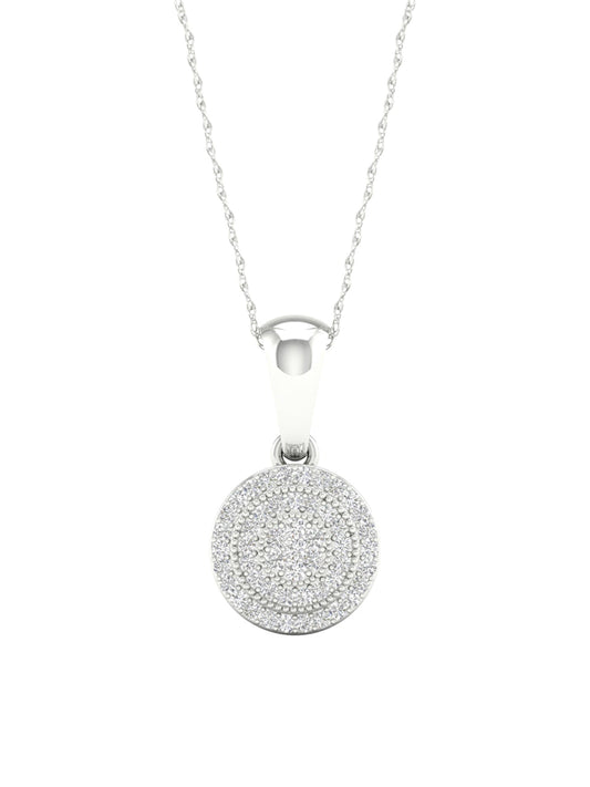 1/8ct TDW Diamond Halo Pendant Necklace